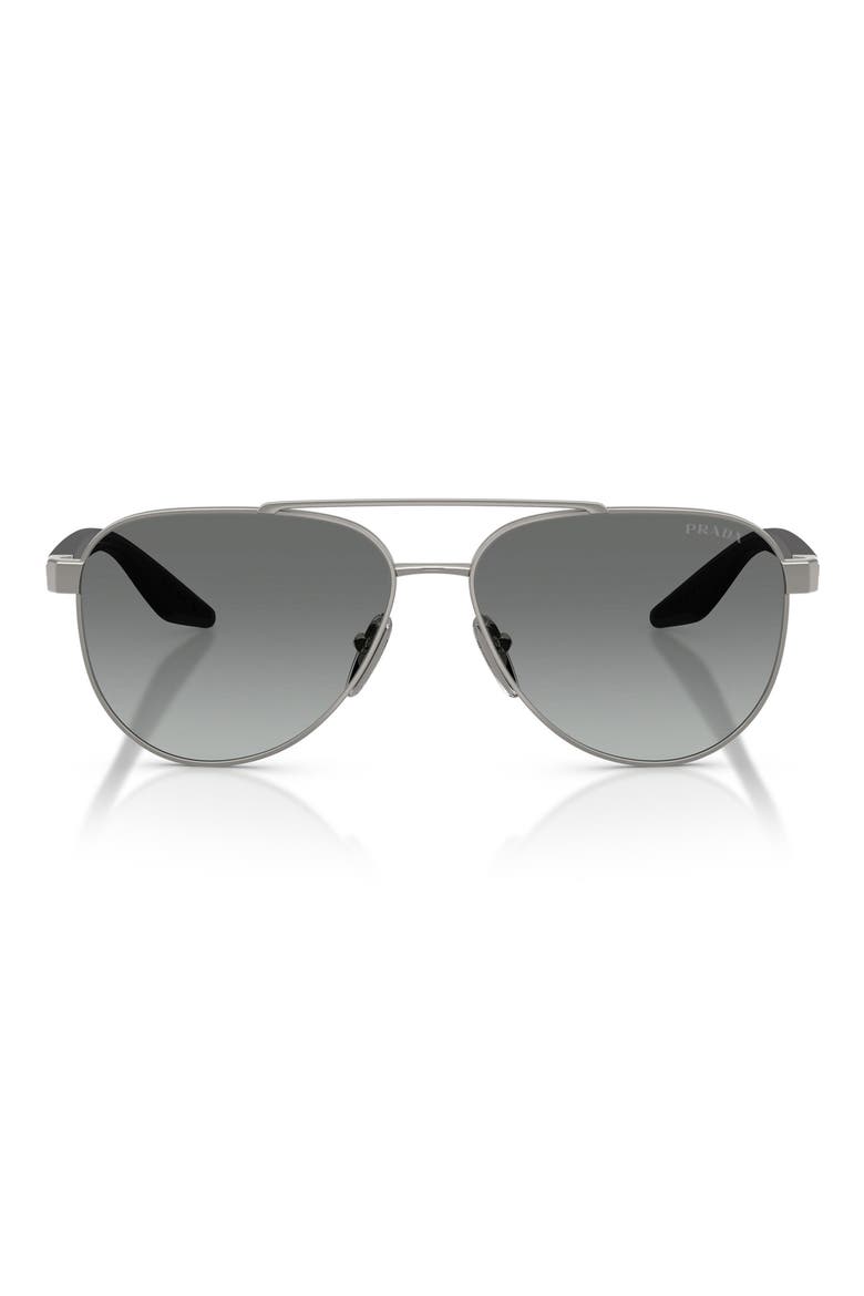 58mm Pilot Sunglasses, Main, color, GUNMETAL