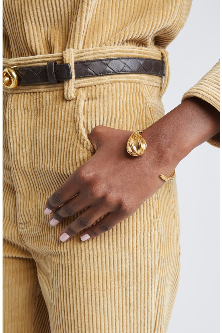 Closed Bud Cuff Bracelet, Alternate, color, 8120 YELLOW GOLD