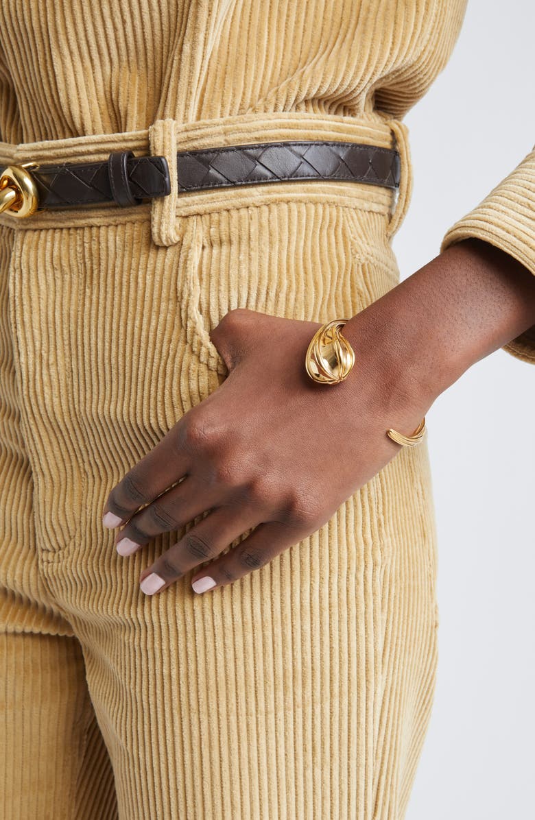 Bottega Veneta Closed Bud Cuff Bracelet, Alternate, color, 8120 Yellow Gold