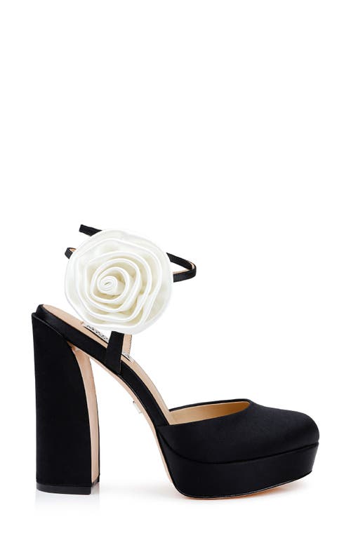 Shop Badgley Mischka Collection Janessa Ankle Strap Platform Pump In Black Satin