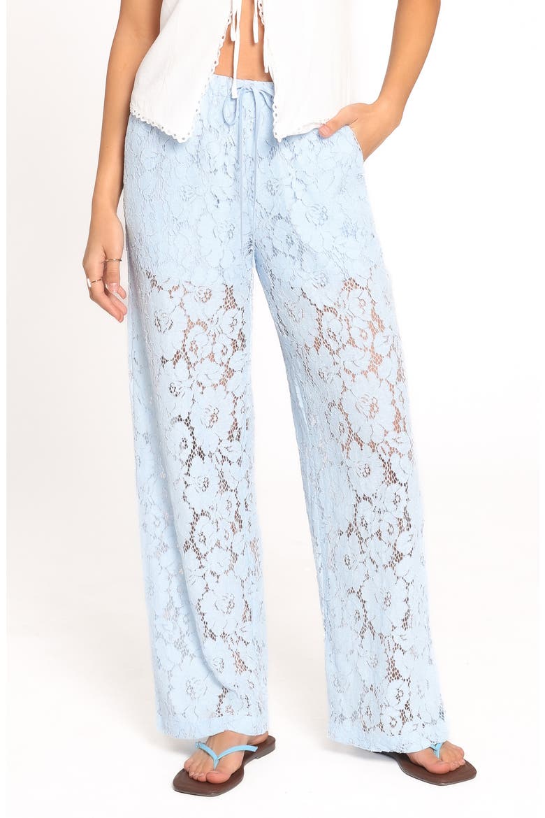 Sabina Lace Wide Leg Pants, Main, color, BABY BLUE