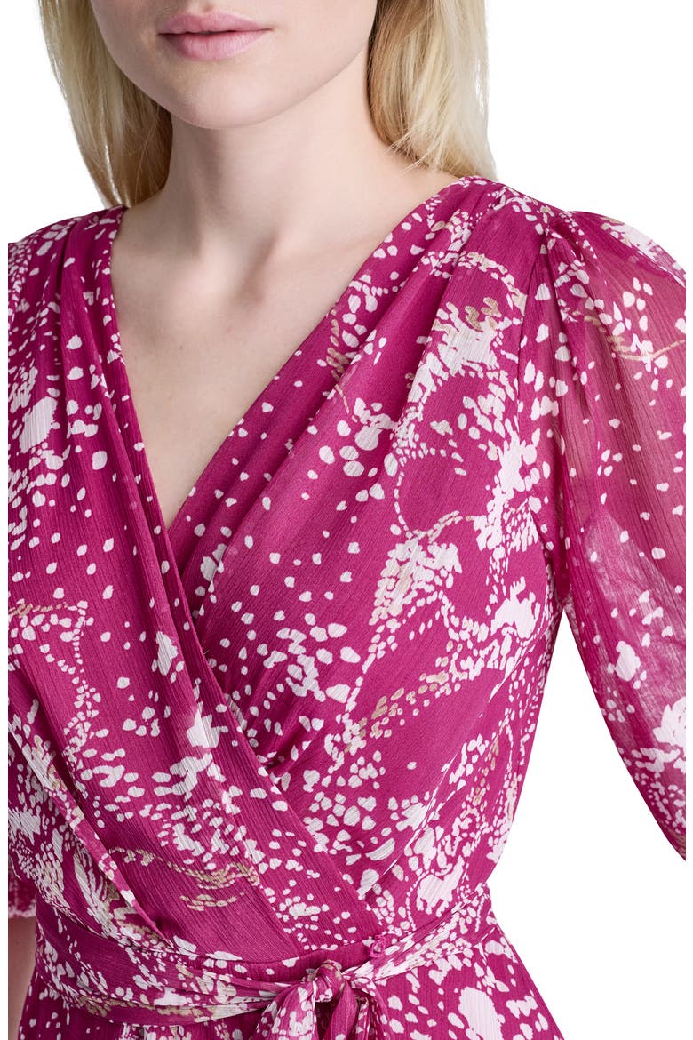 Faux Wrap Chiffon Dress, Alternate, color, AFRICAN VIOLET