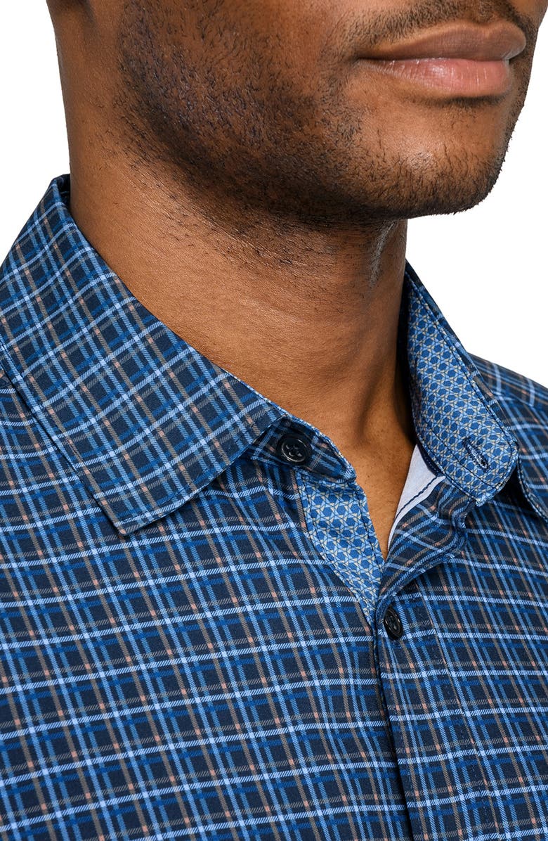 CONSTRUCT Plaid Woven Long Sleeve Basic, Alternate, color, Navy/Black