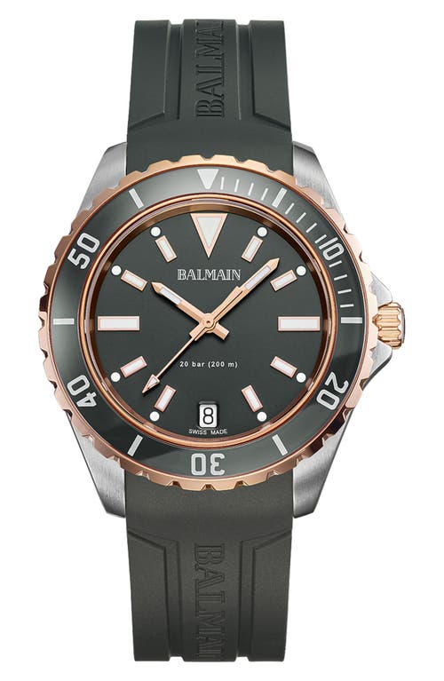 Balmain Ophrys Rubber Strap Watch, 42.5mm