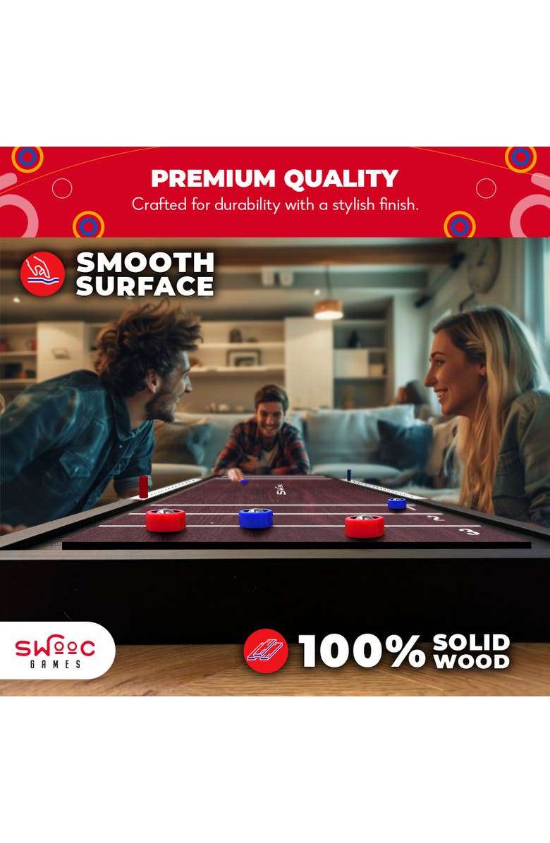 Swooc Games 2-in-1 Premium Shuffleboard and Curling Game, Alternate, color, 