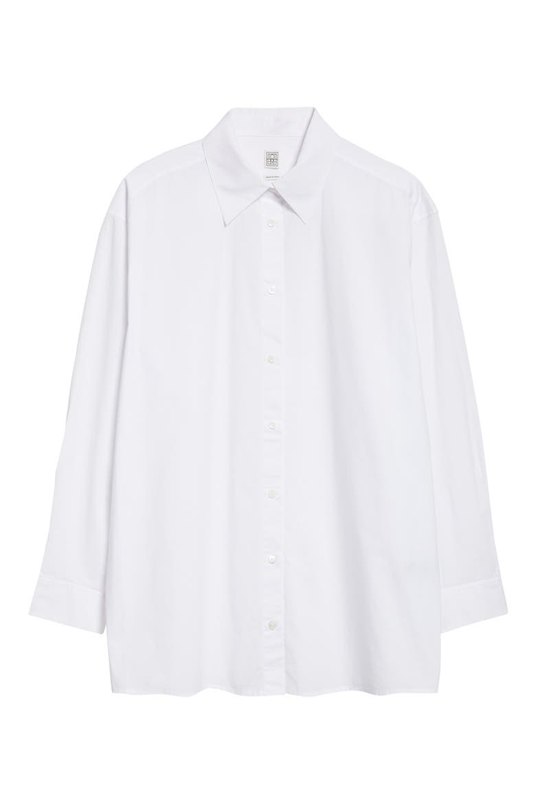 Classic Tumbled Cotton Button-Up Shirt, Alternate, color, WHITE