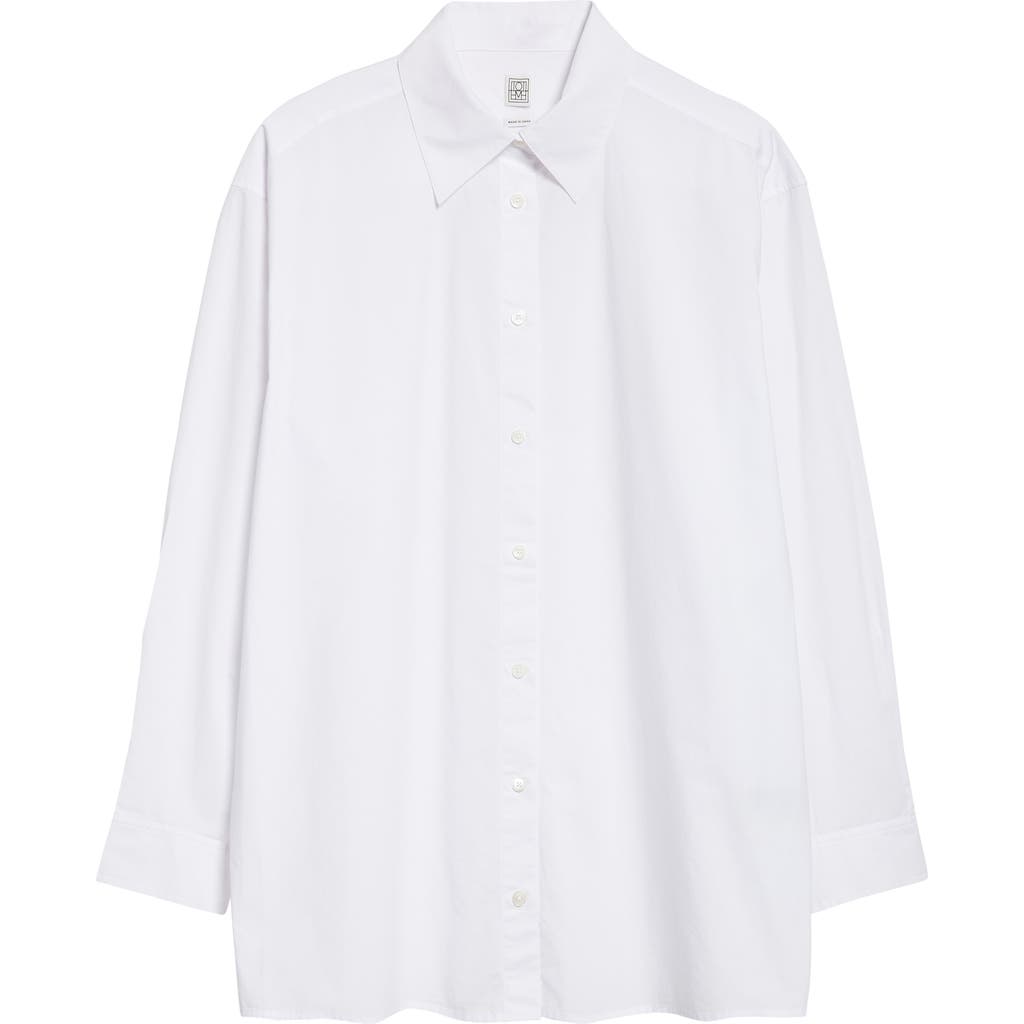 Totême Toteme Classic Tumbled Cotton Button-up Shirt In White