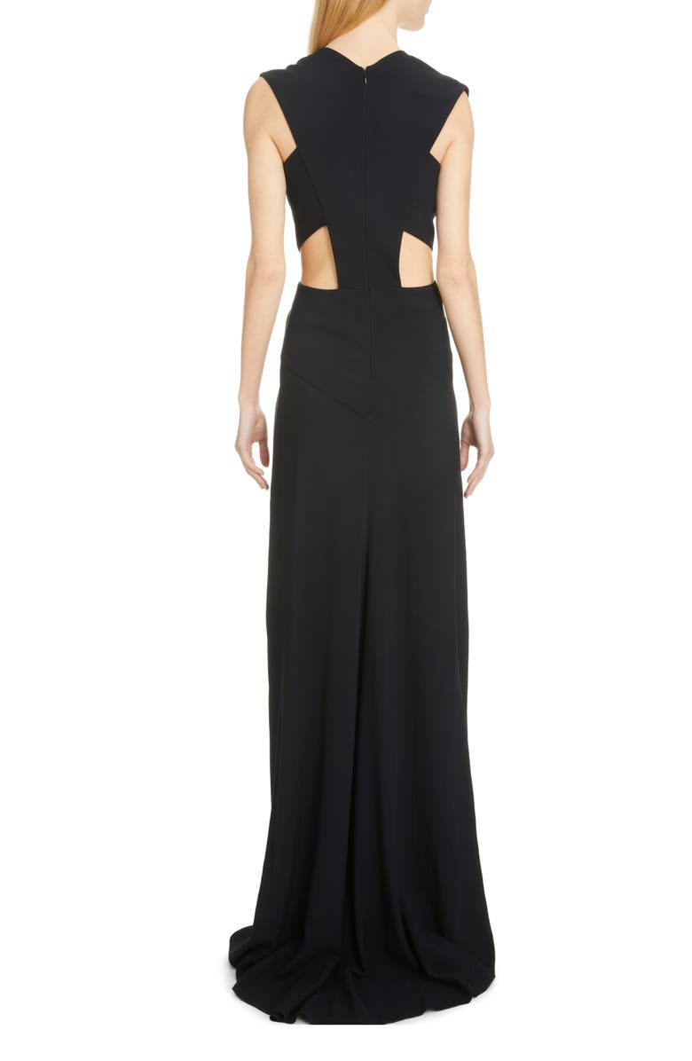 Victoria Beckham Crossover Plunge Neck Cady Maxi Dress, Alternate, color, 