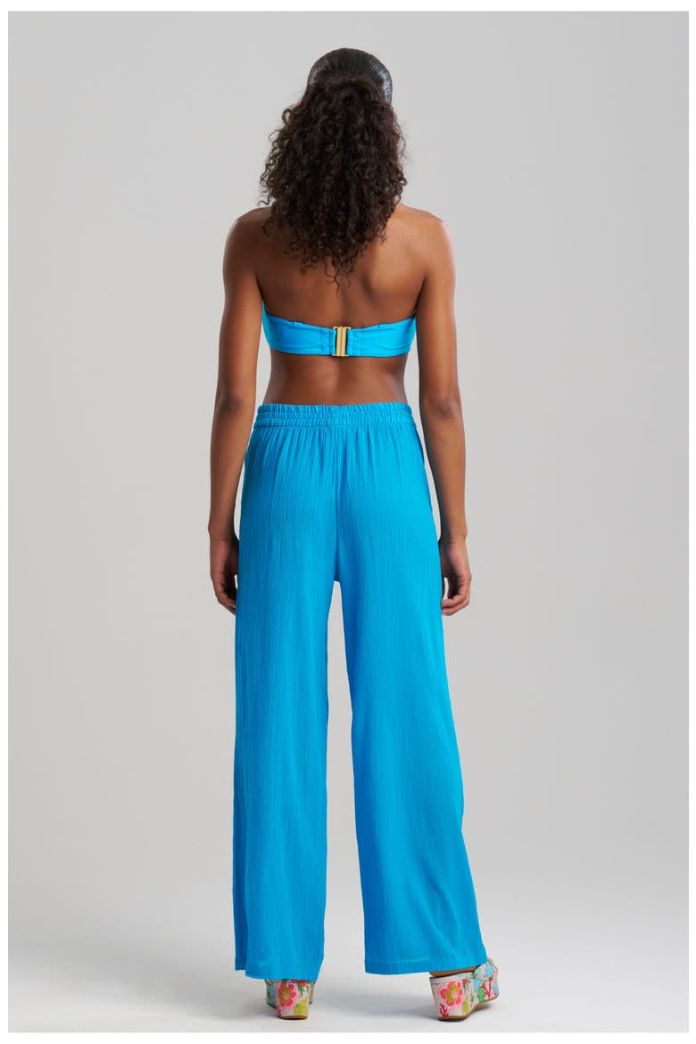 Cotton Gauze Pants with Tassel, Alternate, color, Blue
