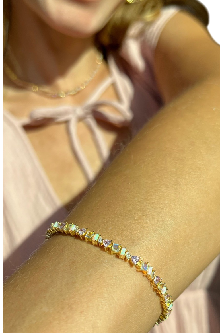 Vienna Opal Tennis Bracelet, Alternate, color, Pink