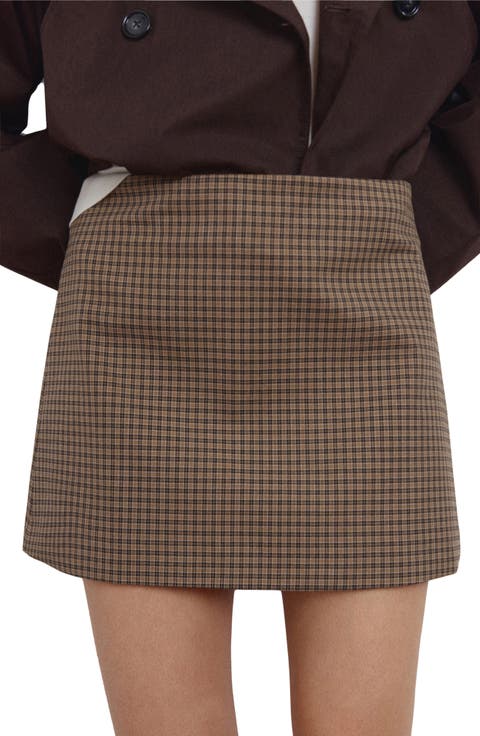 Houndstooth A-Line Miniskirt