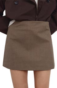 MANGO Houndstooth A-Line Miniskirt