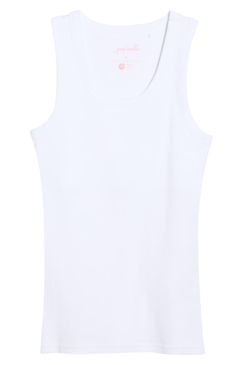 Ribbed Shelf Bra Tank, Alternate, color, WHITE