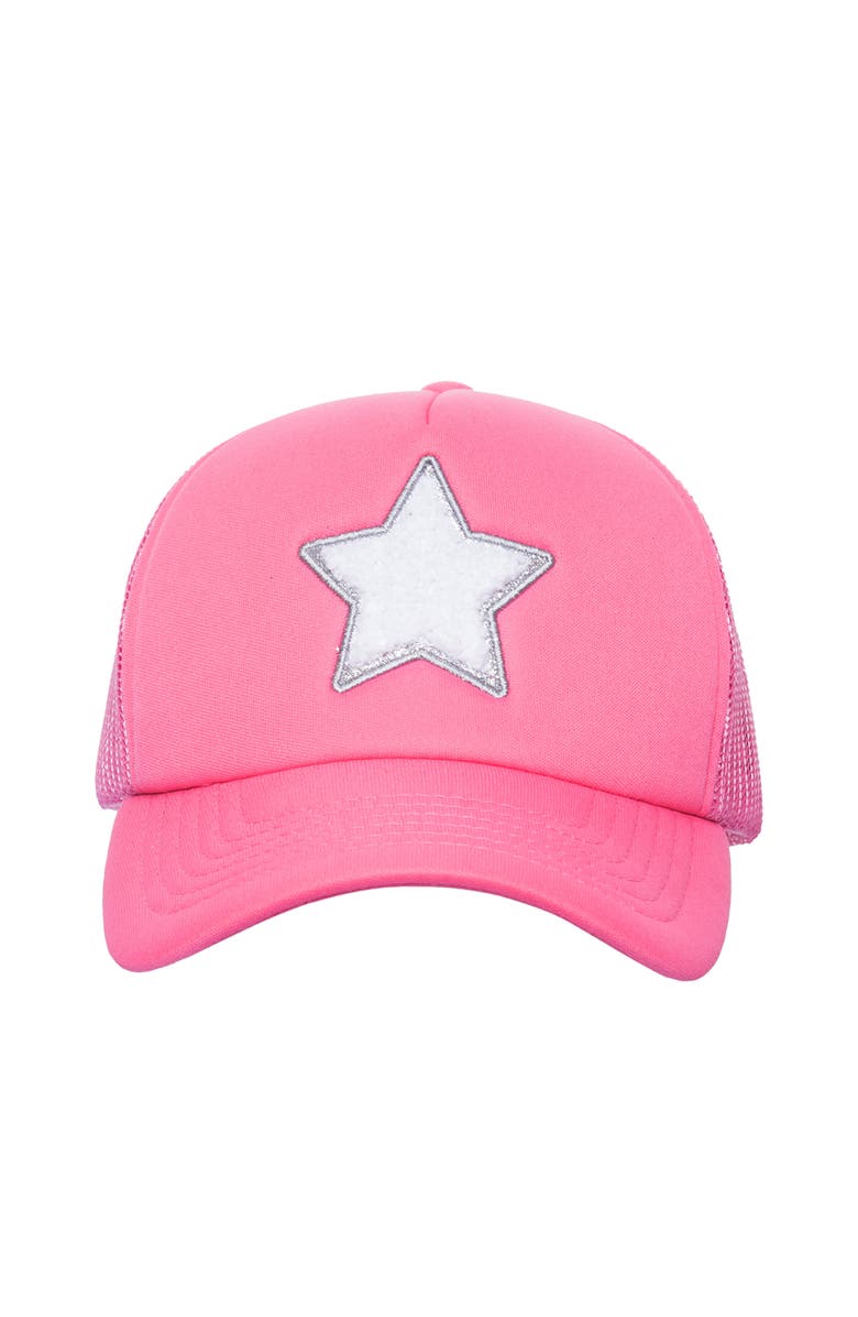 Totalee Gift Star Fuzzy Patch Hat Cotton Pink, Main, color, Pink