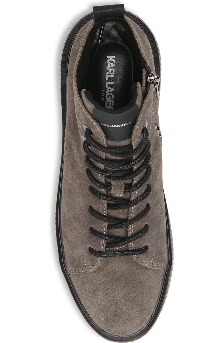 KARL LAGERFELD PARIS Suede Side Zip Bootie, Alternate, color,