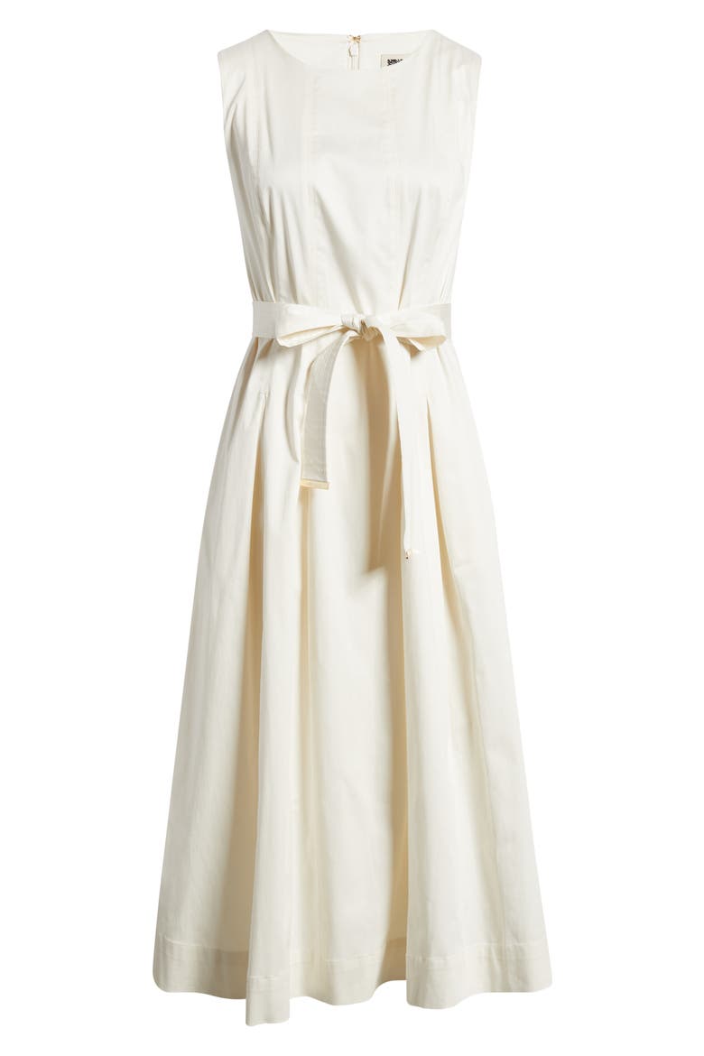 Sleeveless Stretch Cotton Midi Dress, Alternate, color, WHITE DOVE
