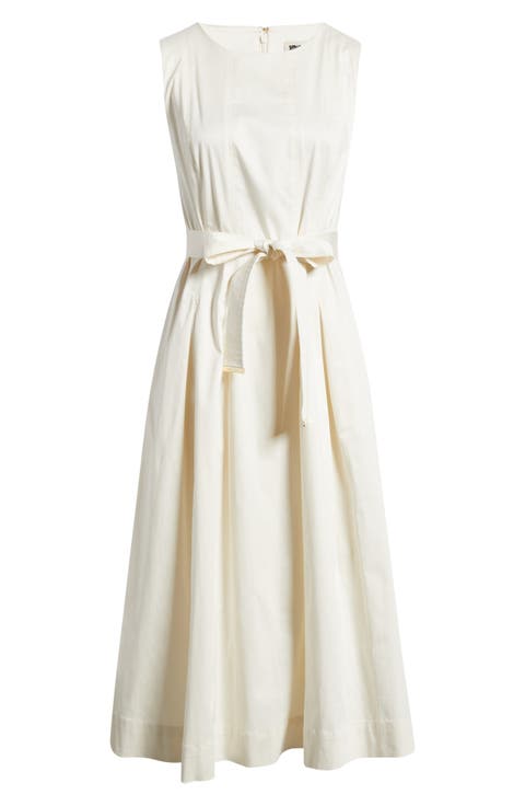 Sleeveless Stretch Cotton Midi Dress