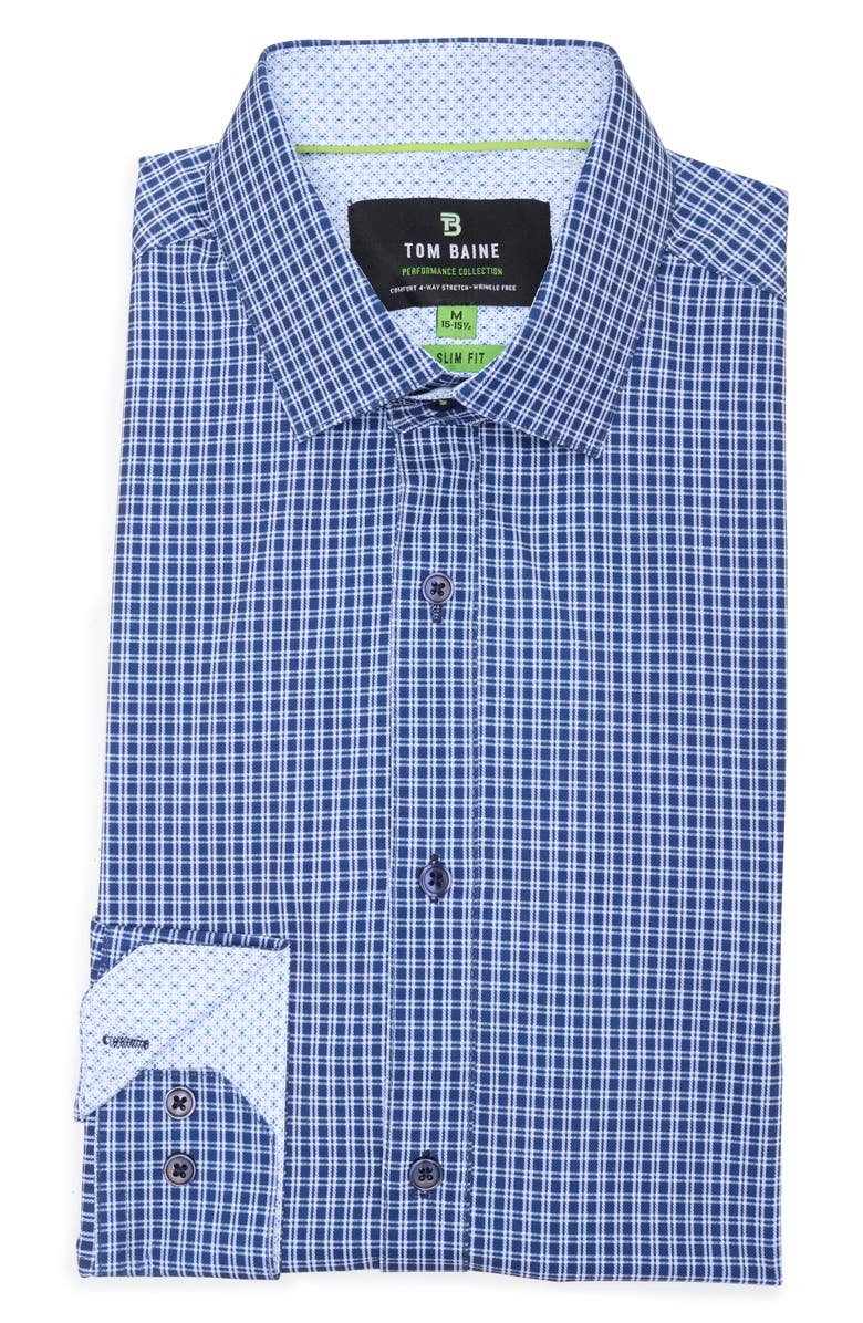 TOM BAINE Slim Fit 4-Way Stretch Performance Button-Down Shirt, Alternate, color,