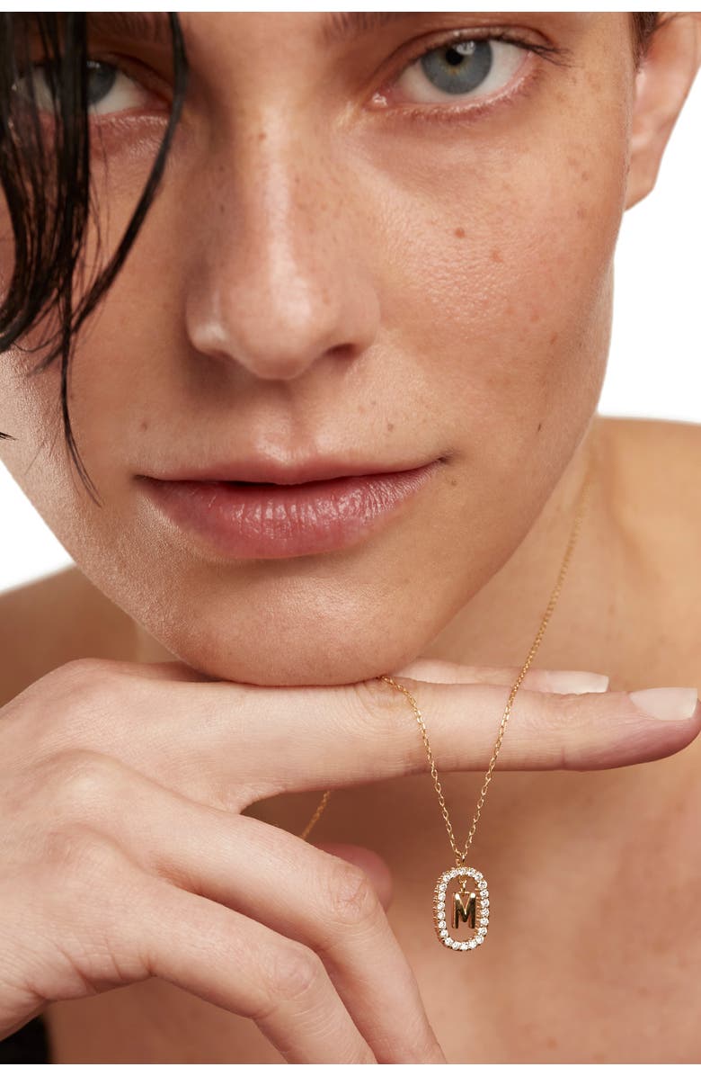 PDPAOLA Diamonds And Gold Letter Necklace, Alternate, color,