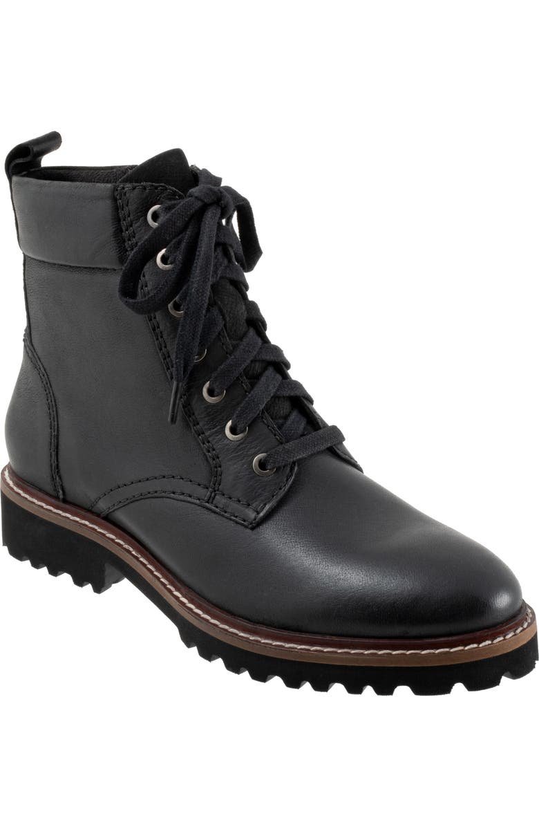 SoftWalk<sup>®</sup> Icara Lace-Up Bootie, Main, color, Black