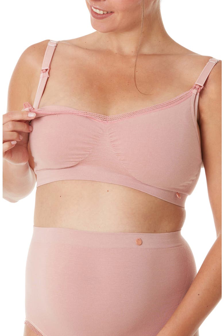 Organic Maternity and nursing seamless bra, Alternate, color, DUSTY ROSE