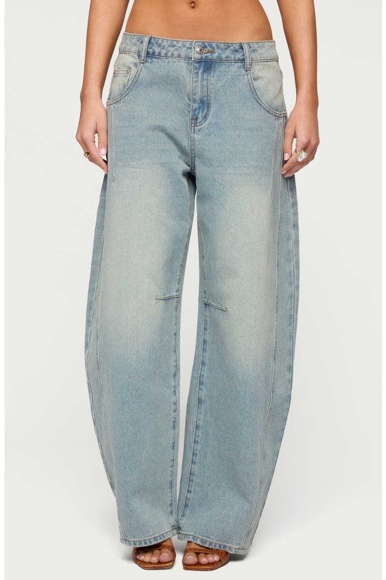 Ilara Low Rise Barrel Jeans, Main, color, LIGHT-BLUE