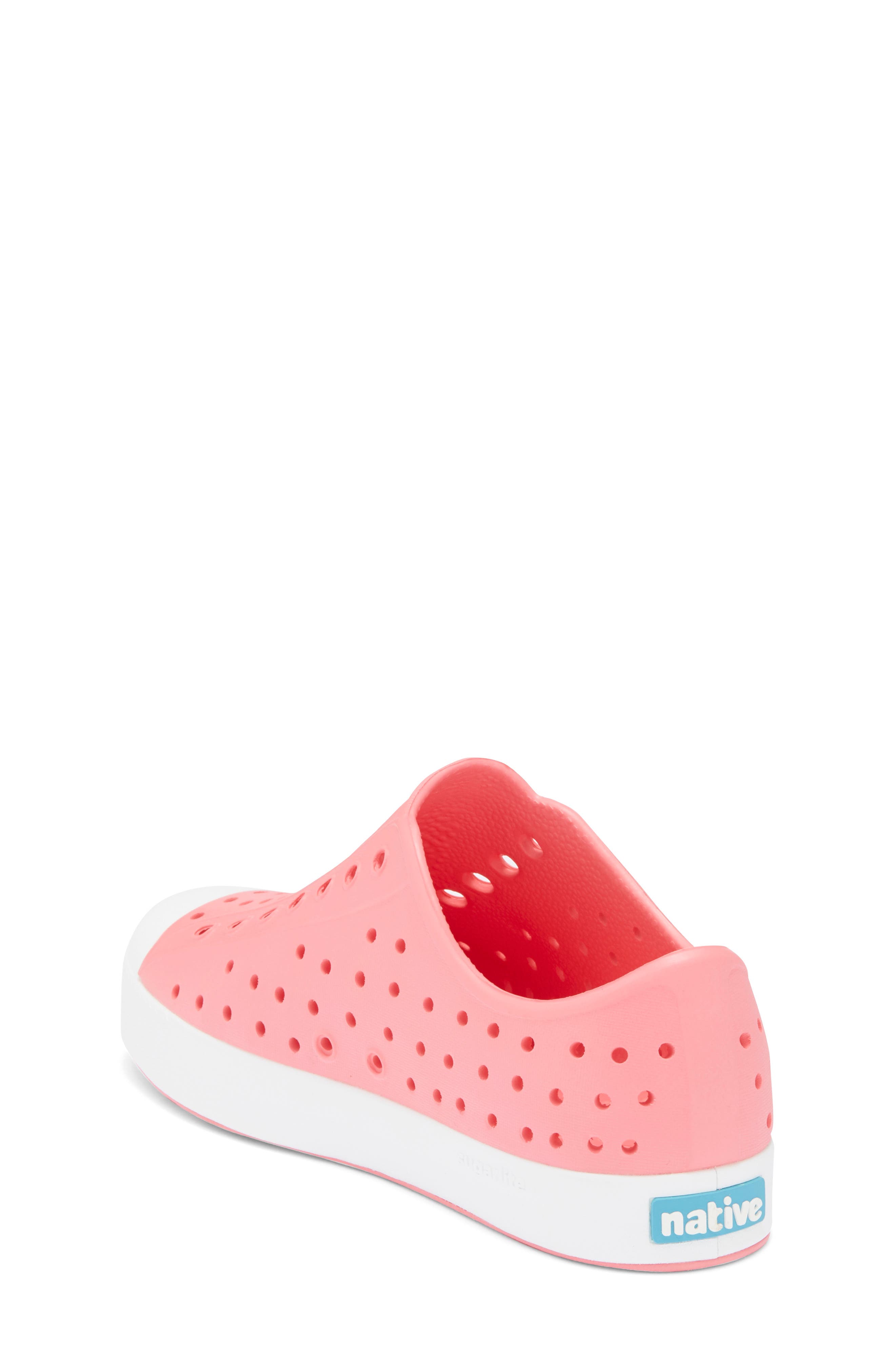 Native Shoes Kids' Jefferson Water Resistant Slip-On Sneaker, Alternate, color, Flamingo Pink/ Shell White