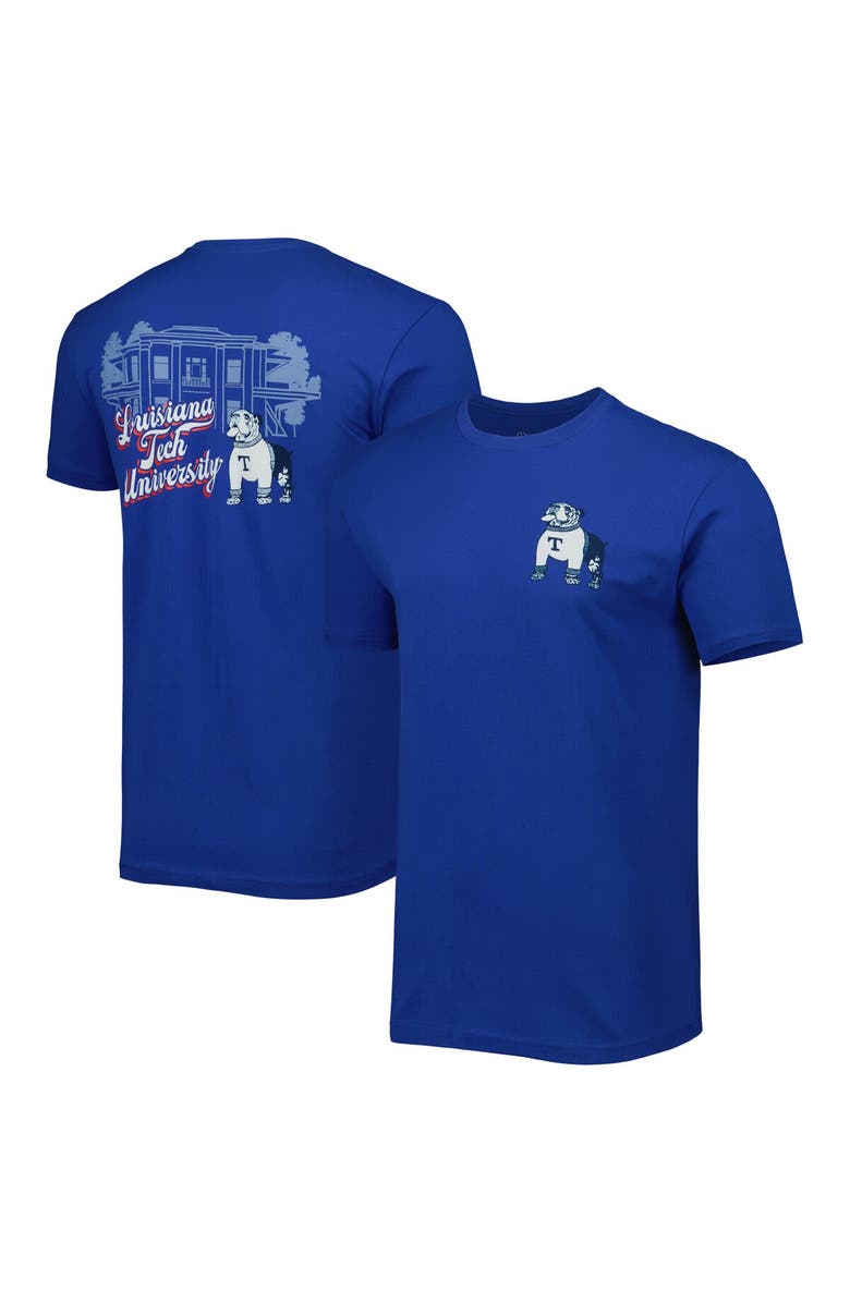 IMAGE ONE Men's Royal Louisiana Tech Bulldogs Mascot Scenery Premium T-Shirt, Alternate, color, 