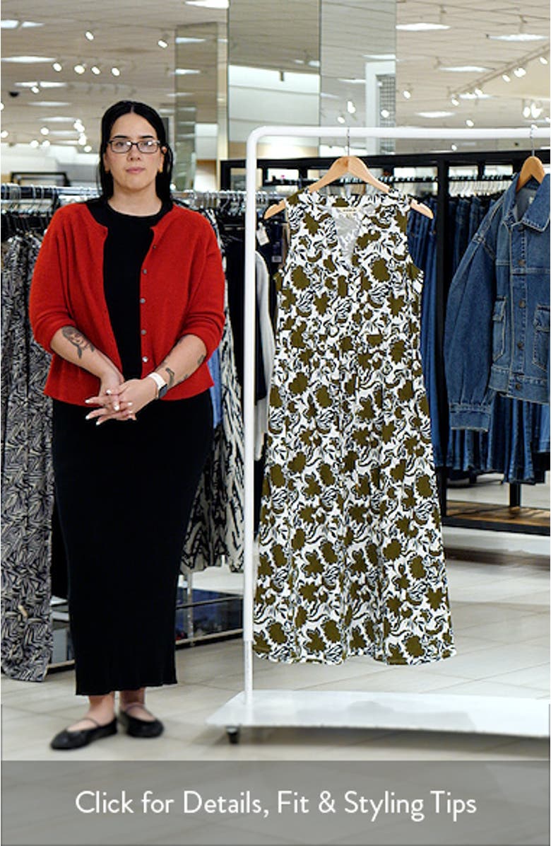 Delphine Print Sleeveless Jersey Midi Dress, sales video thumbnail