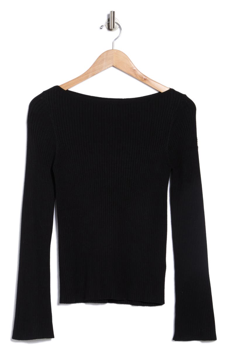 Leith Boat Neck Flare Sleeve Sculpt Sweater, Alternate, color,