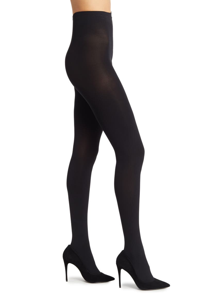 Lia Opaque Tights, Main, color, BLACK