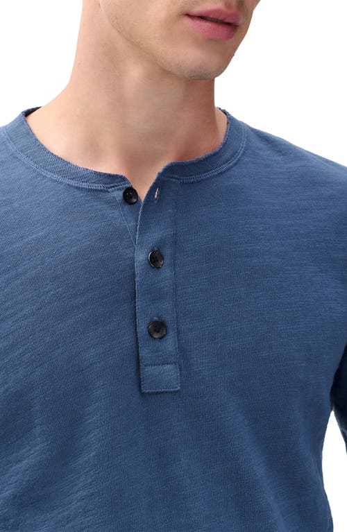 Rag & Bone Classic Flame Slub Cotton Henley In Blue