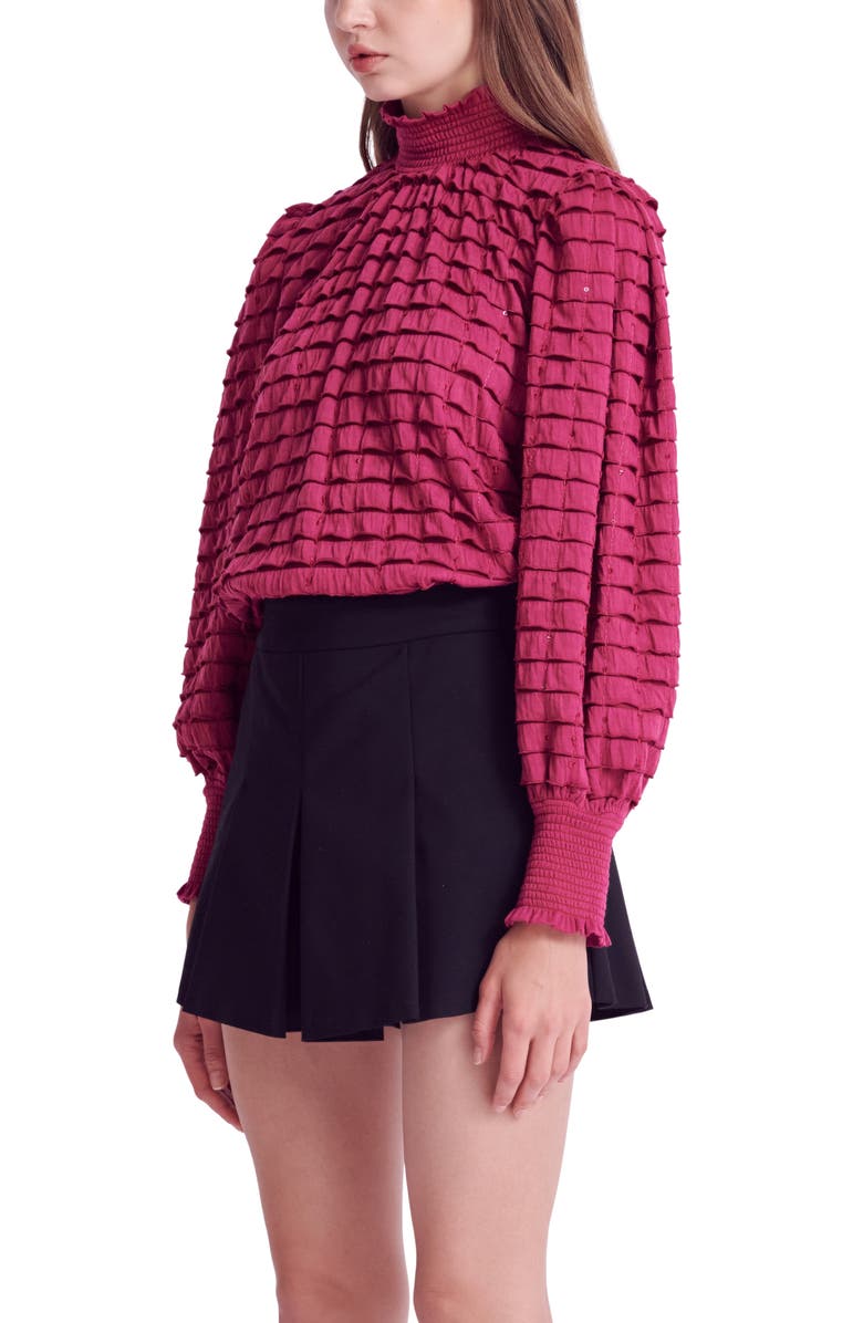 English Factory Tiered Ruffle Jersey Top, Alternate, color, Berry