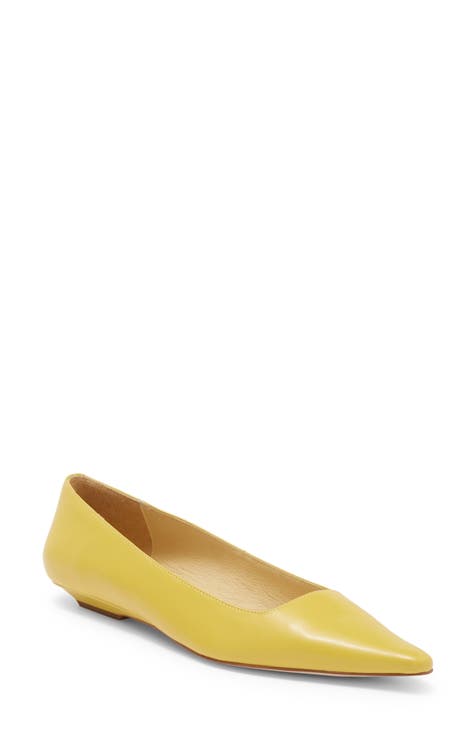 Yellow fashion ballerina flats