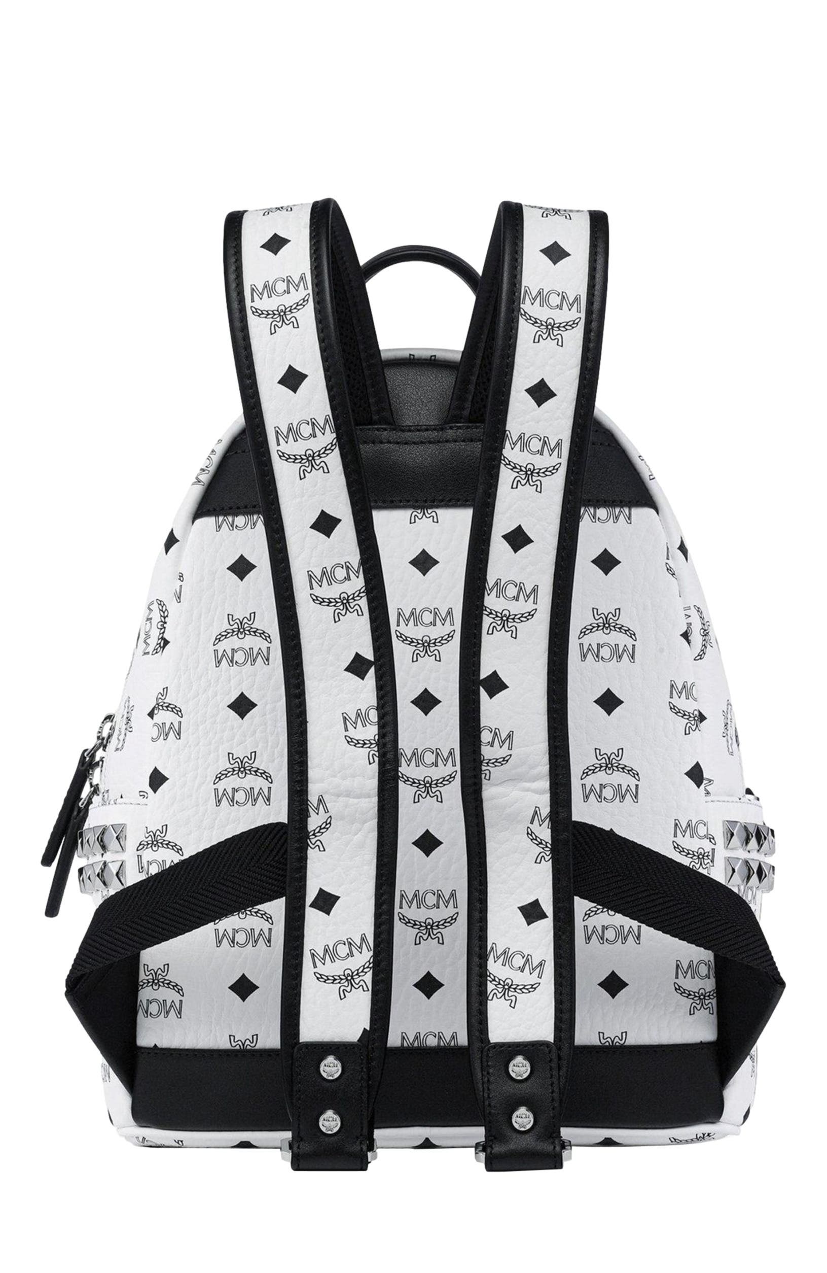 MCM Small MCM x SNIPES Stark Side Studs Backpack in Visetos, Alternate, color, 