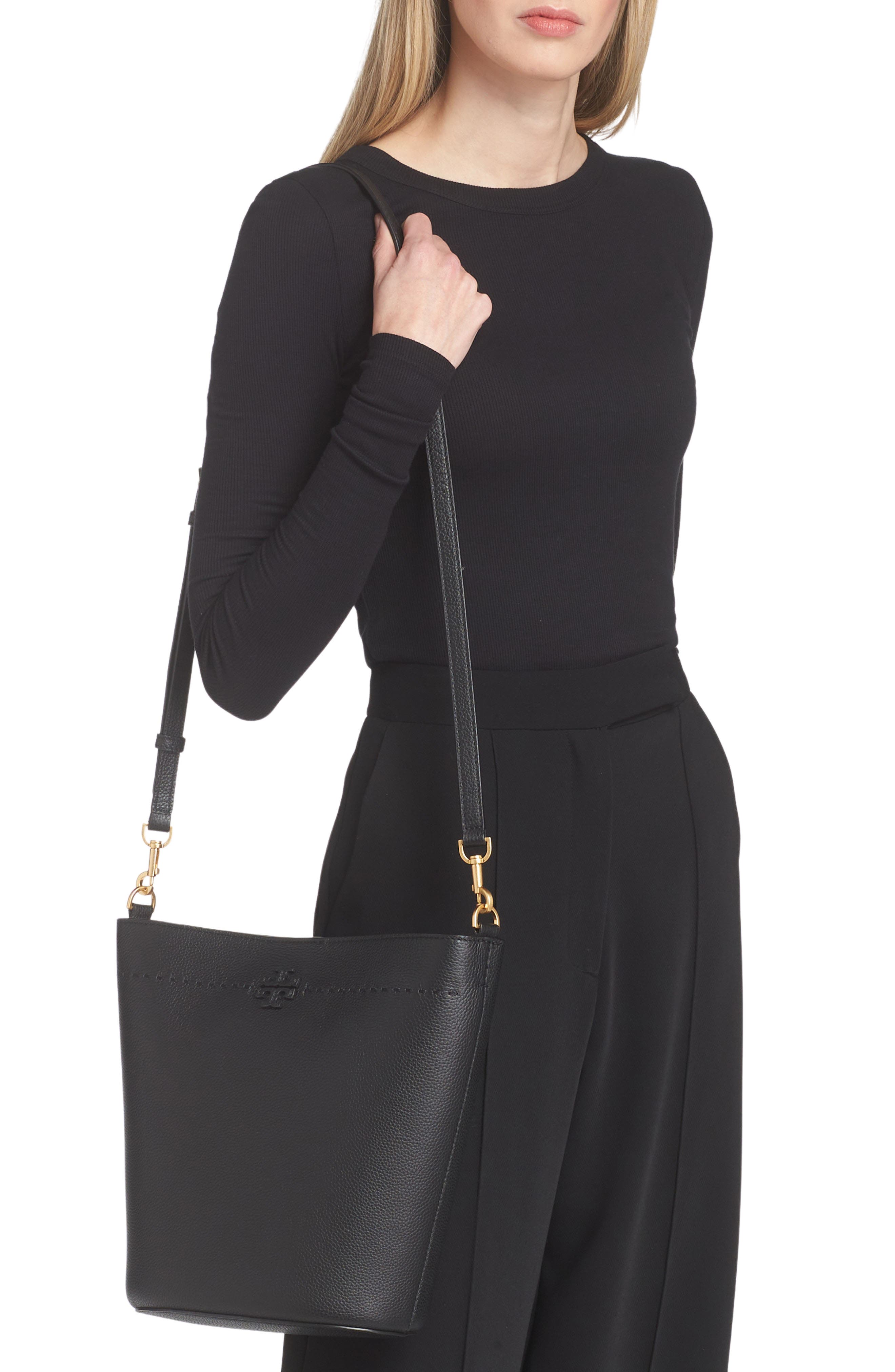 Tory Burch McGraw Leather Bucket Bag, Alternate, color, 