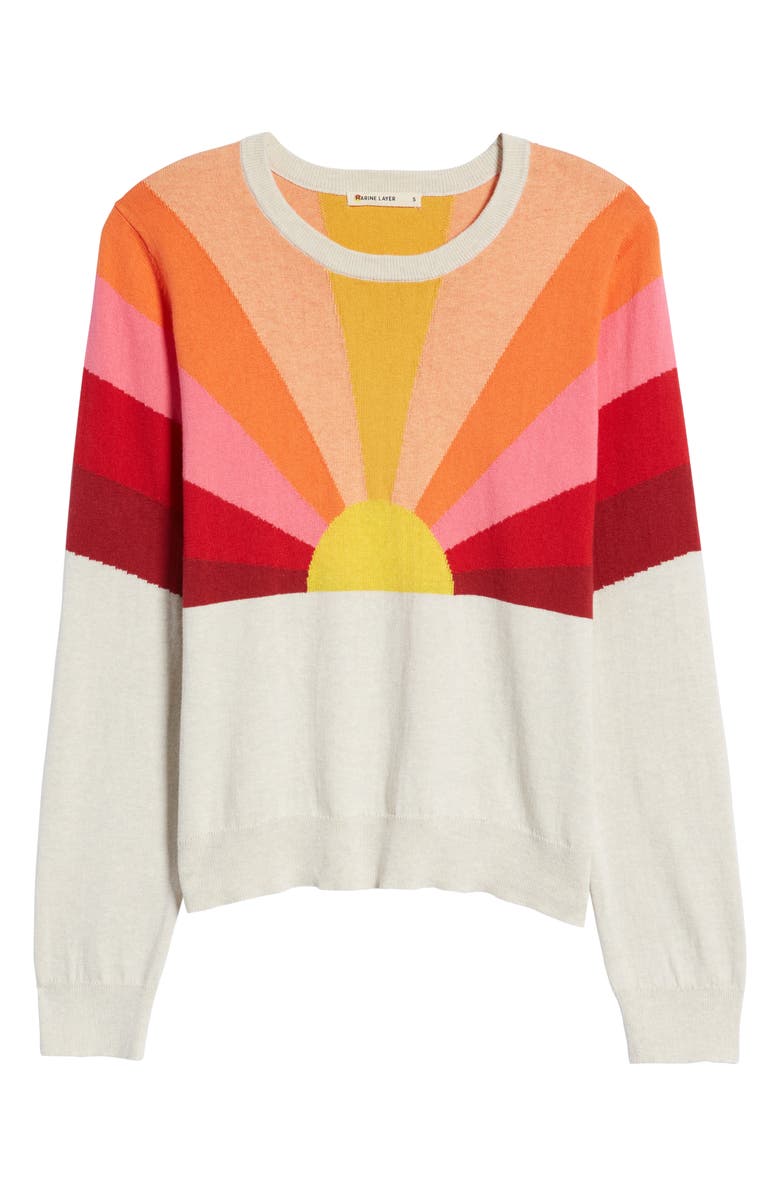 Marine Layer Icon Intarsia Sunset Cotton Sweater, Alternate, color, 