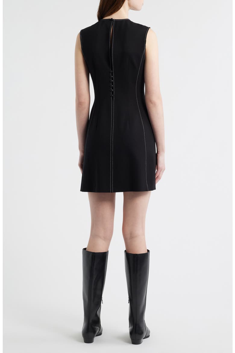 Irene Contrast Embroidery Minidress, Alternate, color, BLACK
