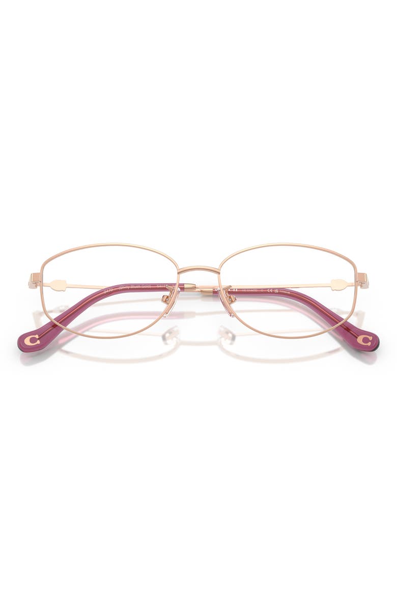 COACH 52mm Pillow Optical Glasses, Alternate, color, Shiny Blush Gold / Demo Lens