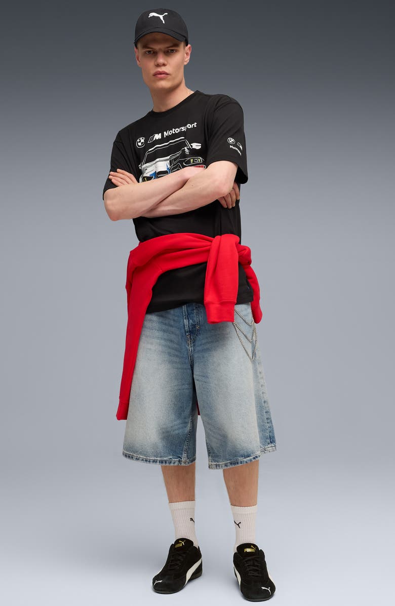 PUMA BMW Cotton Graphic T-Shirt, Alternate, color, Puma Black