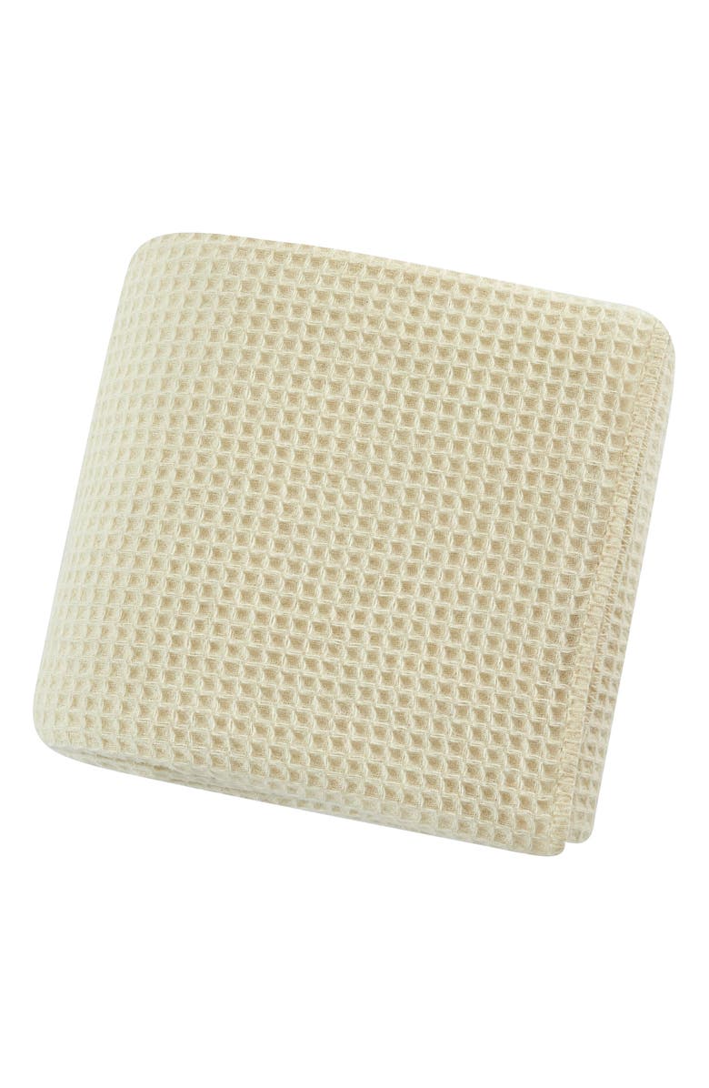 MELANGE HOME Wool Waffle Weave Blanket, Main, color, Ivory