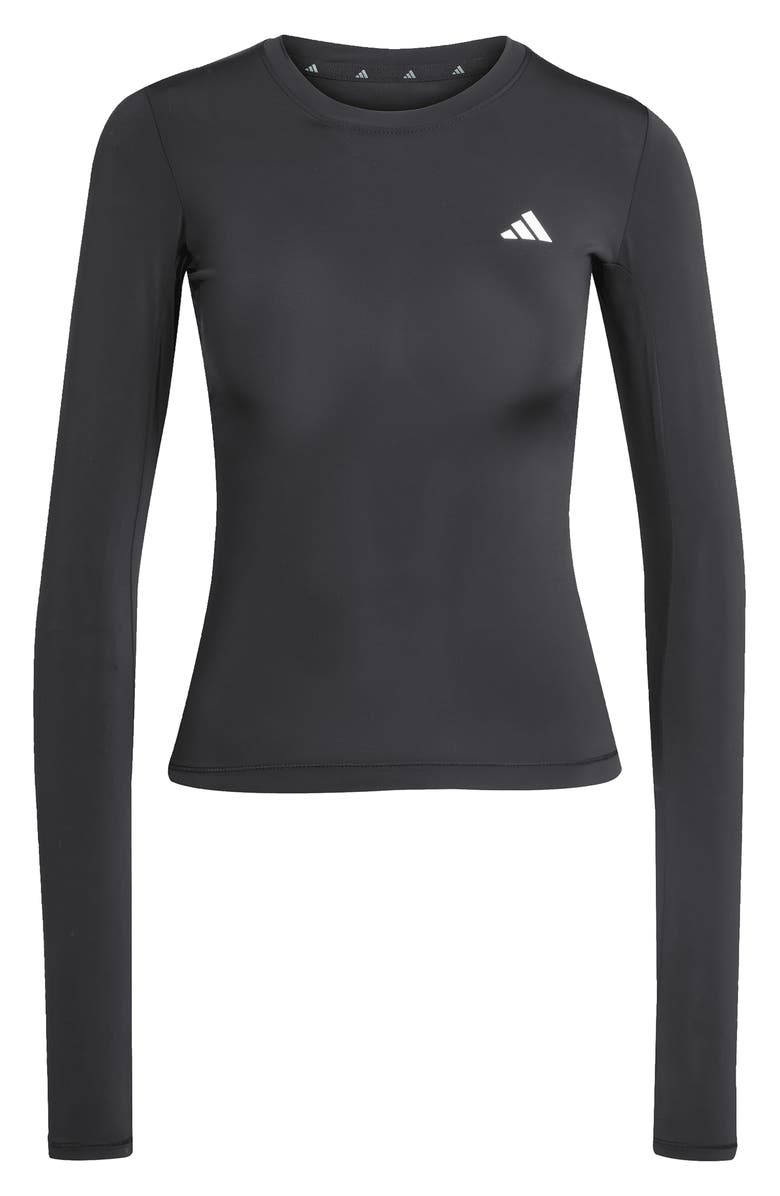 adidas Power Essentials Workout Contour Long Sleeve Top, Alternate, color, Black