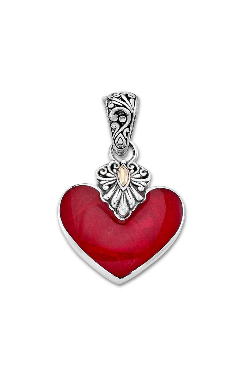 SAMUEL B. Coral Heart Pendant, Main, color, Red