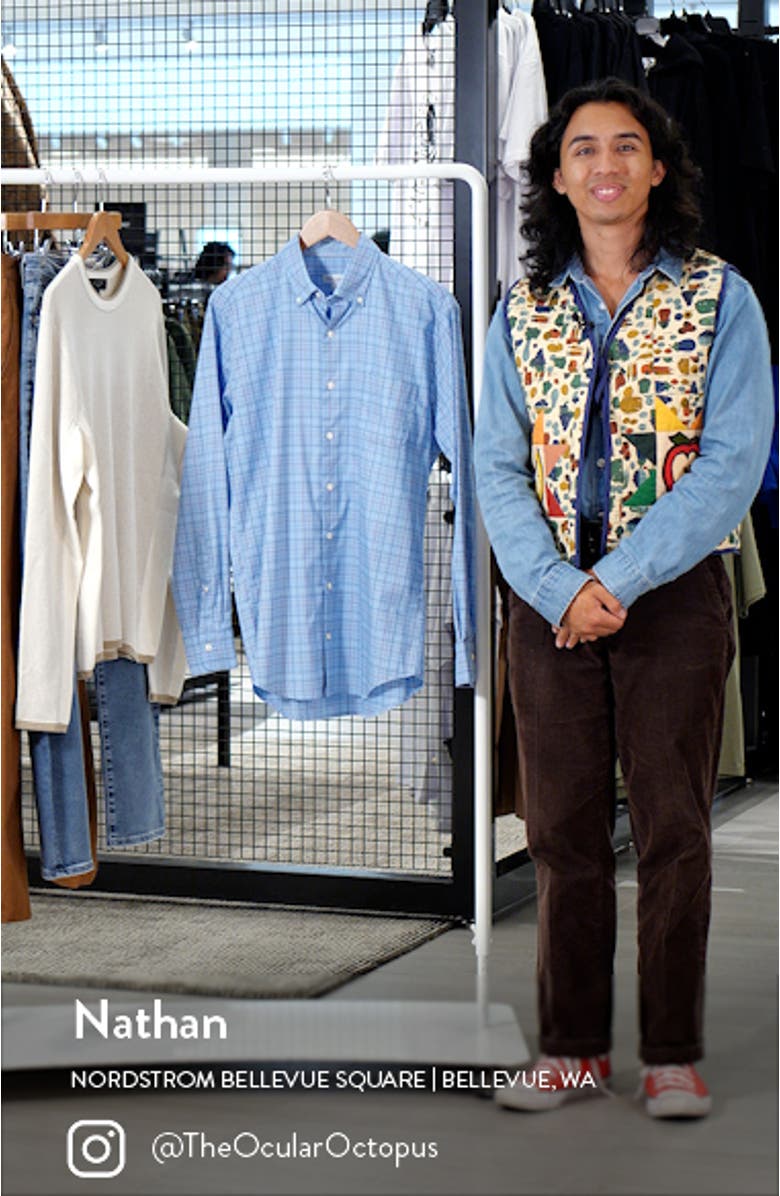 Sydney Crown Lite Check Stretch Button-Down Shirt, sales video thumbnail