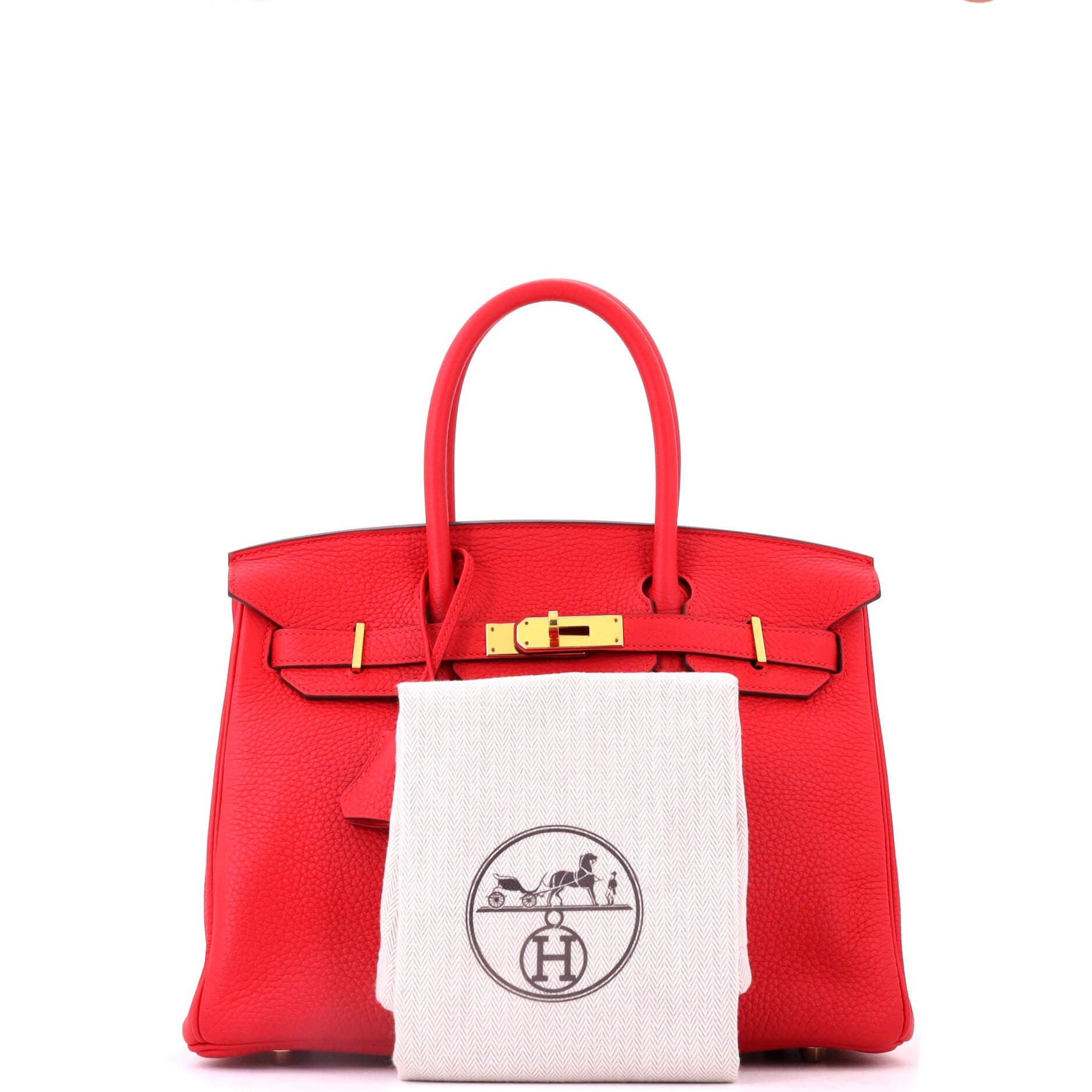 Birkin Handbag Red Clemence with Gold Hardware 30, Alternate, color, Red