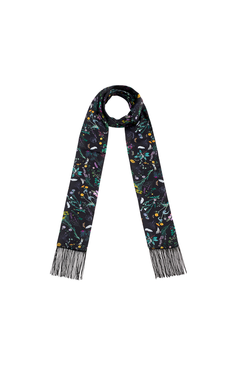 Fable England Wilderness Black Silky Scarf, Main, color, Black