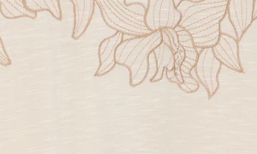 ADRIANNA PAPELL ADRIANNA PAPELL FLORAL EMBROIDERED SHORT SLEEVE T-SHIRT 