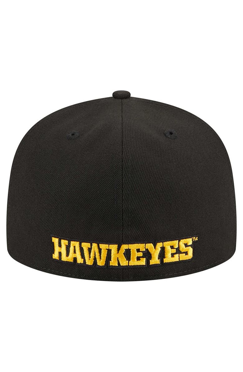 New Era Men's New Era Black Iowa Hawkeyes 59FIFTY Fitted Hat, Alternate, color, 
