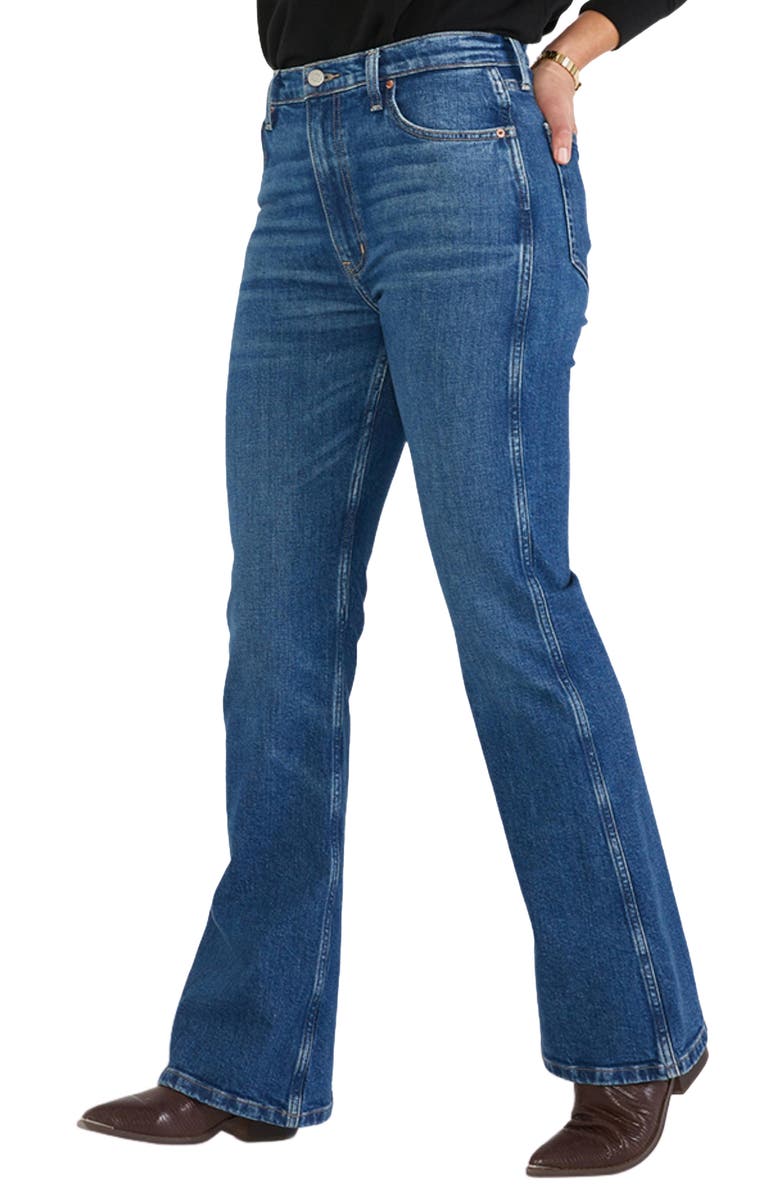 ÉTICA Anya Modern Flare Leg Jeans, Alternate, color, Wetlands