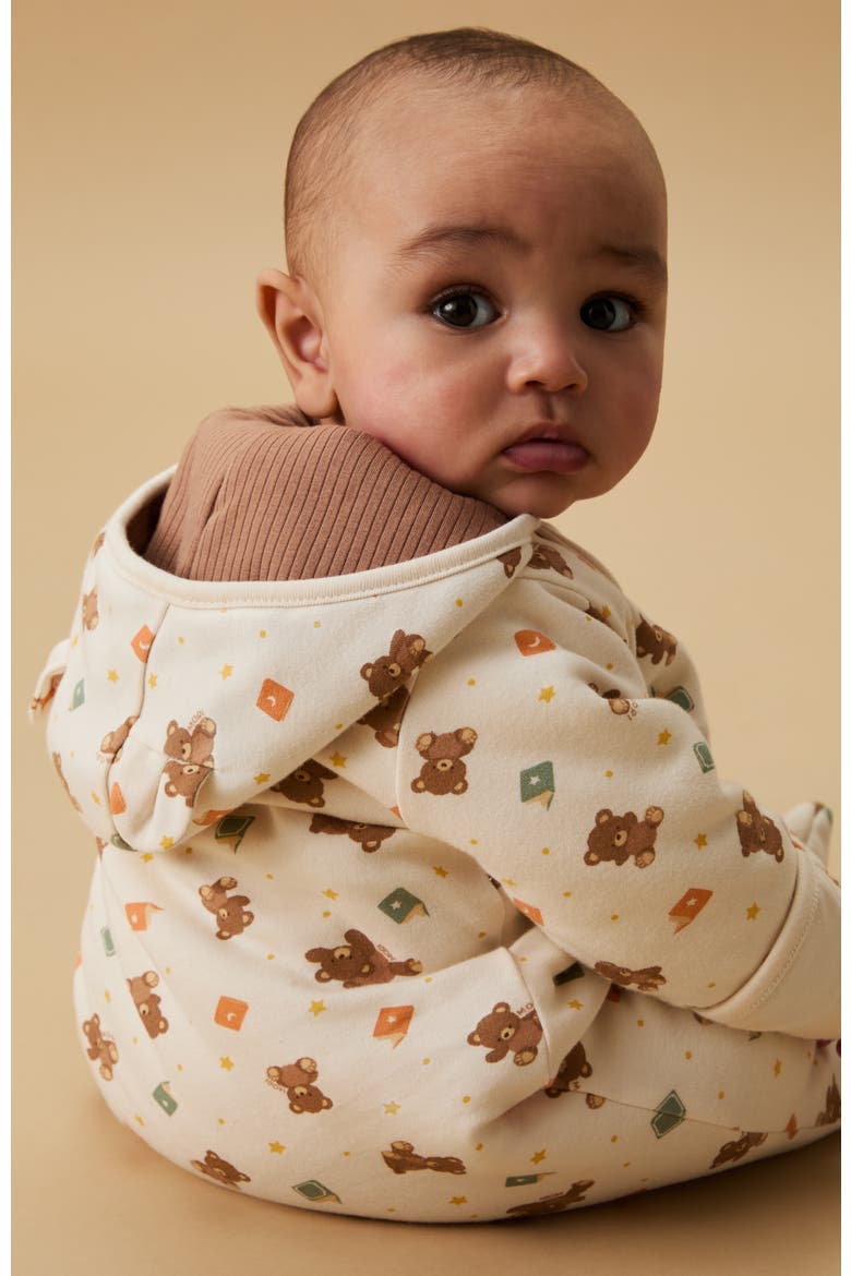 Teddy Bear Pramsuit, Alternate, color, Teddy Bear Print